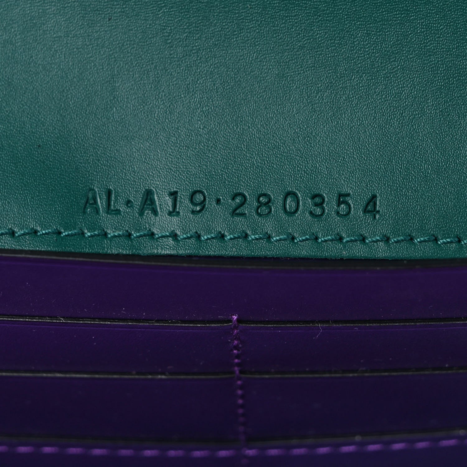 Bulgari Calfskin Serpenti Forever Chain Wallet Emerald Violet Amethyst 7 of 8