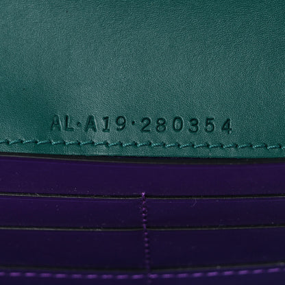 Bulgari Calfskin Serpenti Forever Chain Wallet Emerald Violet Amethyst 7 of 8