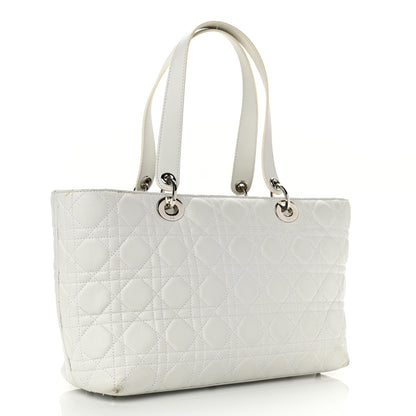 Christian Dior Lambskin Cannage Large Lady Dior Shopper Tote White 3 of 16