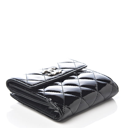 Chanel Patent Quilted Brilliant Compact Wallet Black 3 of 6