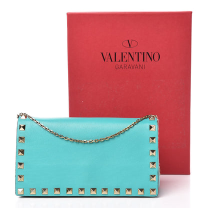 Valentino Garavani Vitello Small Rockstud Chain Flap Crossbody Bag Opaline Green 13 of 13