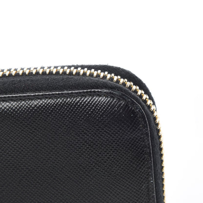 Prada Saffiano Colour Zip Around Wallet Black Peonia 15 of 16