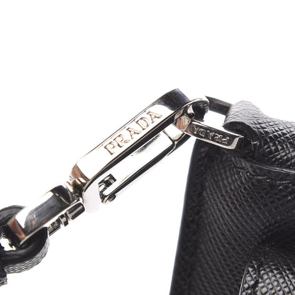 Prada Saffiano Racing Logo Patch Clutch Black Azzurro 7 of 7