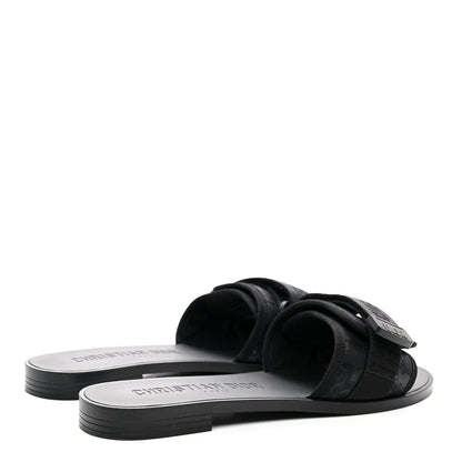 Christian Dior Shiny Technical Fabric Oblique Dio(r)evolution Slide Sandals 39 Black 4 of 11