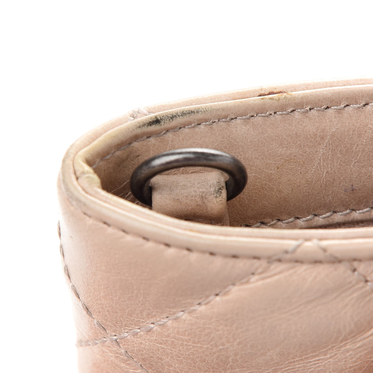 Glazed Calfskin Quilted Coco Pleats Chain Clutch Light Pink