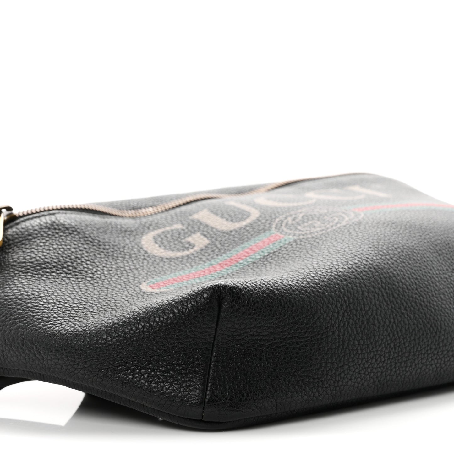 Grained Calfskin Logo Belt Bag Black