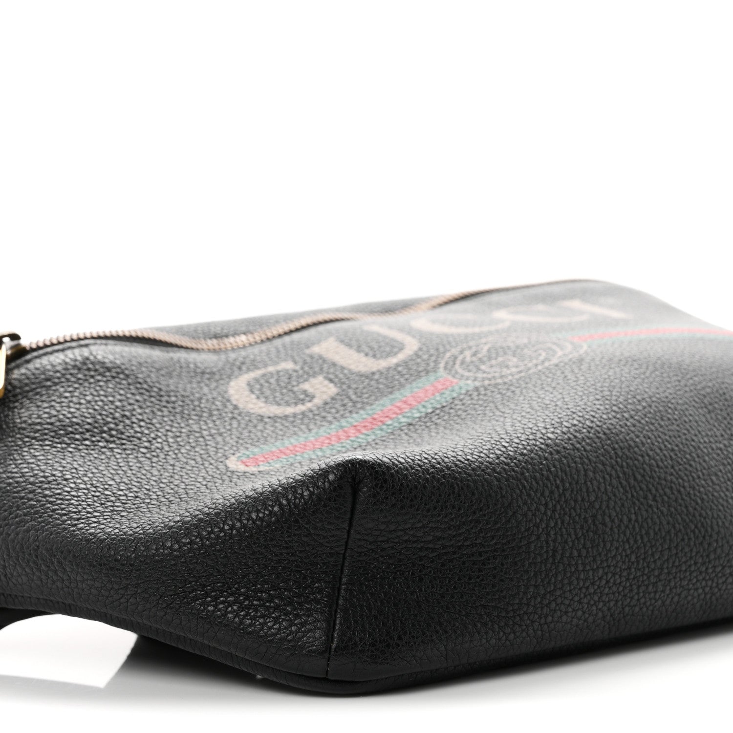 Gucci Grained Calfskin Logo Belt Bag Black 8 of 9