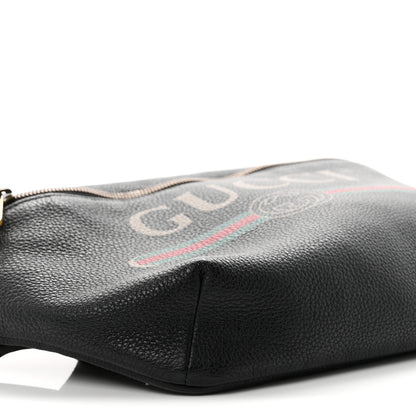 Gucci Grained Calfskin Logo Belt Bag Black 8 of 9