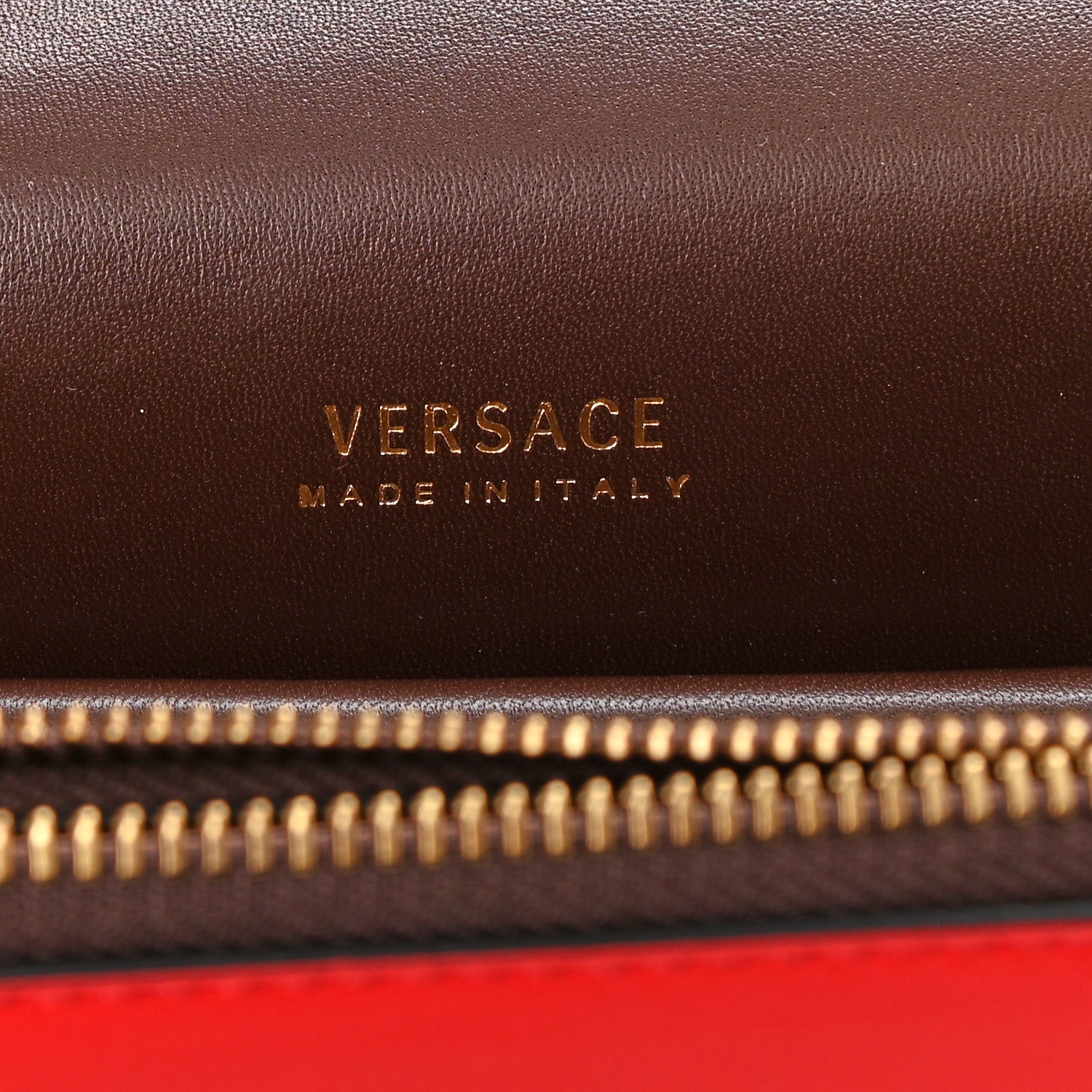 Versace Vitello Barocco Virtus Top Handle Shoulder Ba Red 6 of 7