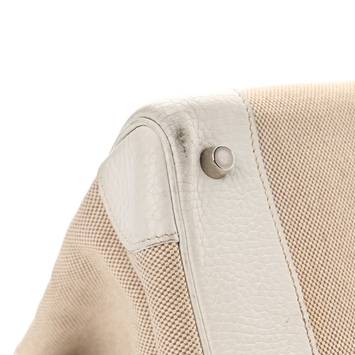 Hermes Toile Taurillon Clemence Birkin 35 White 9 of 33