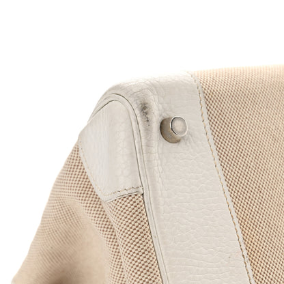 Hermes Toile Taurillon Clemence Birkin 35 White 9 of 33