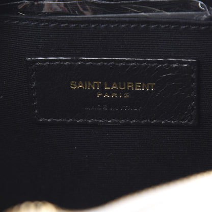 Saint Laurent Grain De Poudre Matelasse Chevron Quilted Round Vinyle Camera Bag Crema Soft 6 of 10