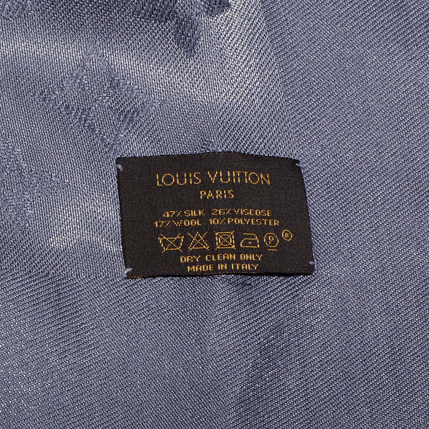 Monogram Silk Wool Shine Shawl Anthracite