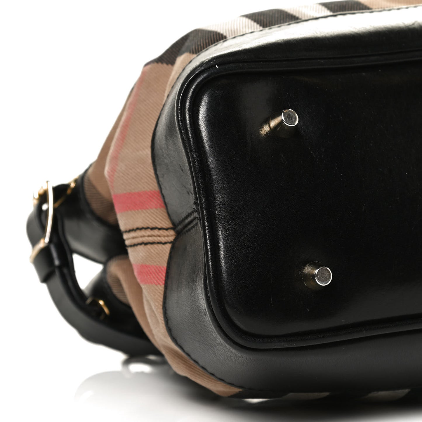 House Check Bridle Calfskin Hepburn Satchel Black