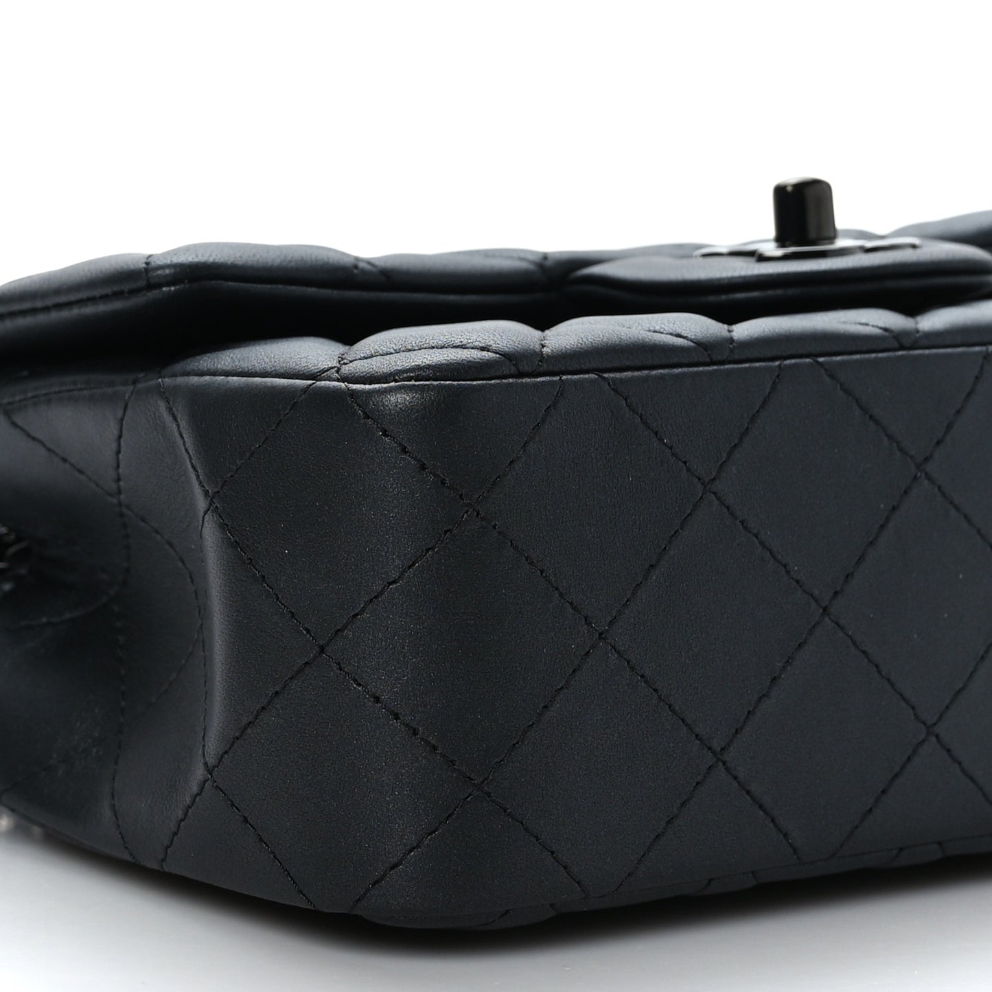 Lambskin Quilted Mini Rectangular Flap So Black