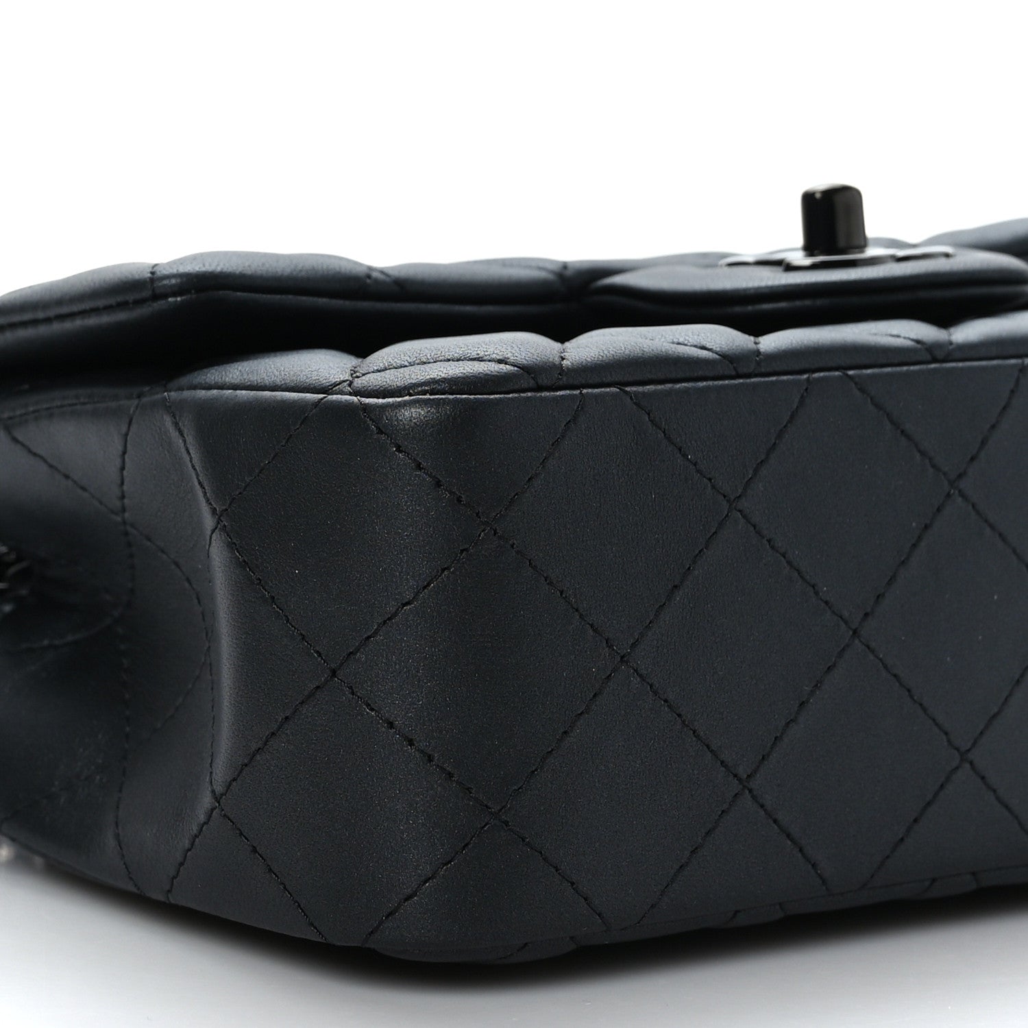 Chanel Lambskin Quilted Mini Rectangular Flap So Black 8 of 9