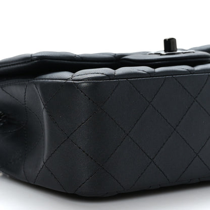 Chanel Lambskin Quilted Mini Rectangular Flap So Black 8 of 9