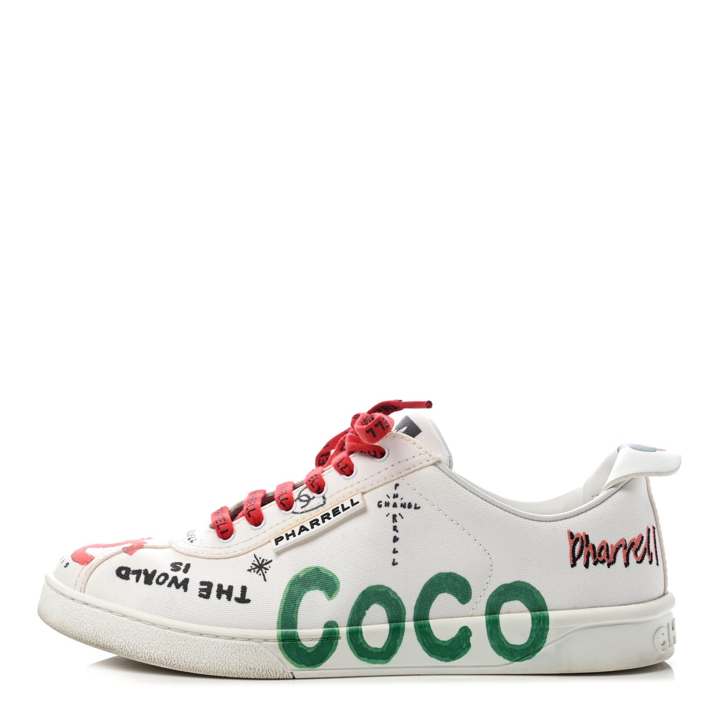 x Pharrell Williams Calfskin Womens Sneakers 39.5 White