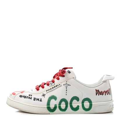 Chanel x Pharrell Williams Calfskin Womens Sneakers 39.5 White 1 of 9