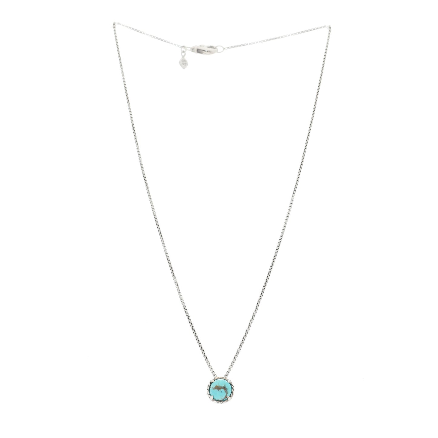 Sterling Silver Turquoise 8mm Chatelaine Pendant Necklace