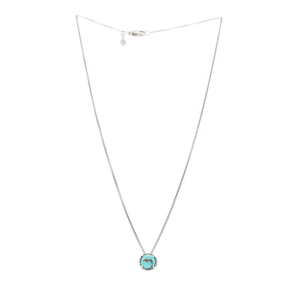 David Yurman Sterling Silver Turquoise 8mm Chatelaine Pendant Necklace 2 of 7