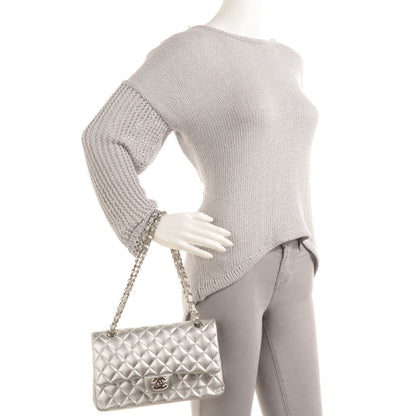 Chanel Lambskin Medium Double Flap Silver 2 of 9