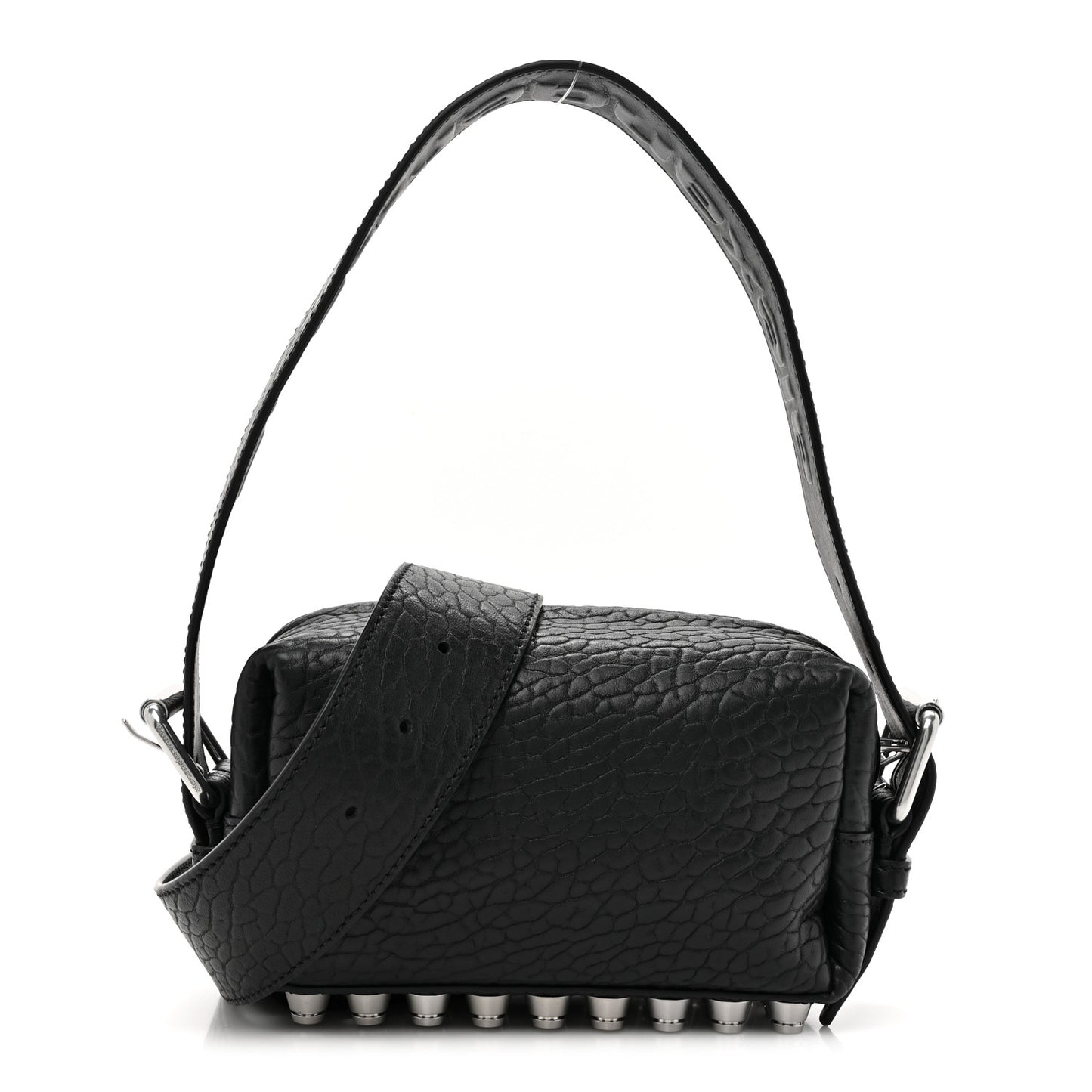 Pebbled Lambskin Small Ricco Shoulder Bag Black