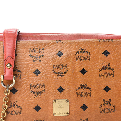 MCM Visetos Bi-Color Chain Crossbody Bag Cognac Red 18 of 18