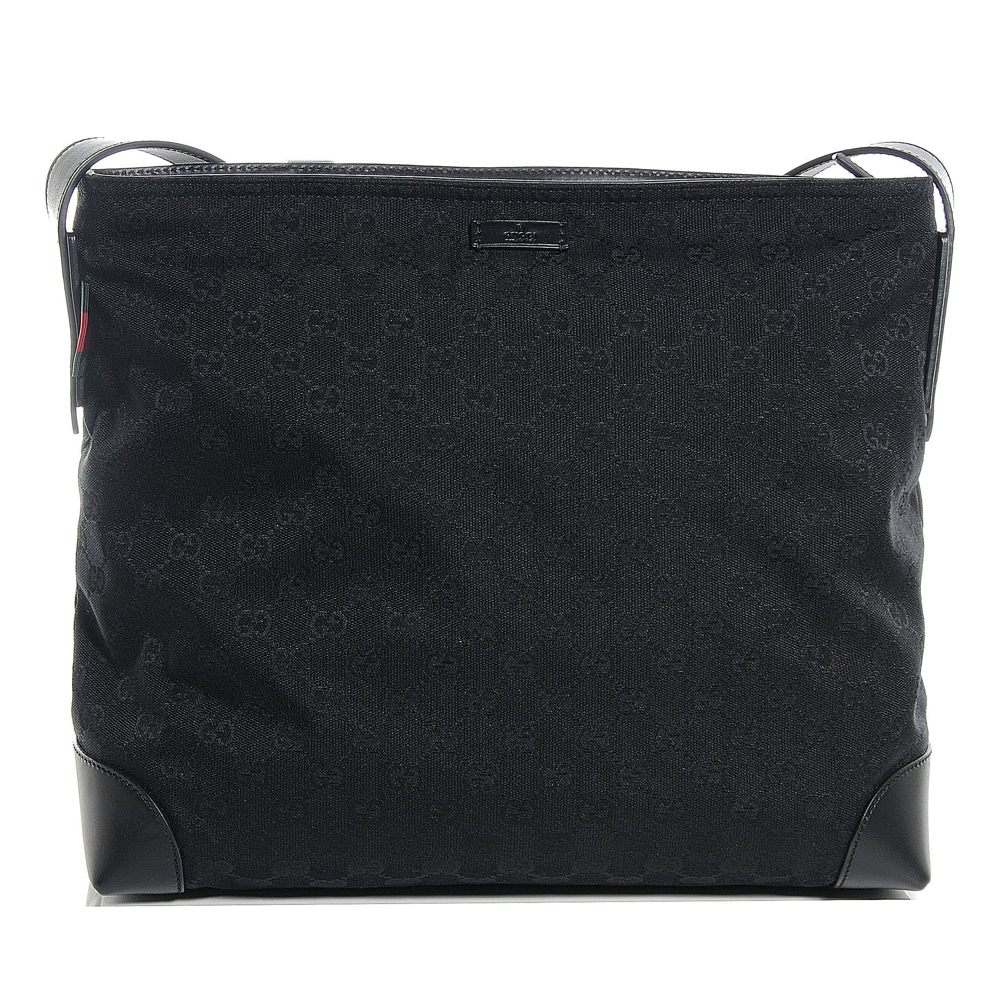 Gucci Monogram Canvas Messenger Bag Black 1 of 7