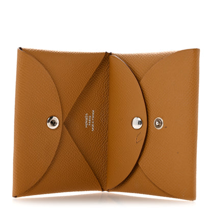 Hermes Epsom Calvi Duo Card Case Biscuit 5 of 10