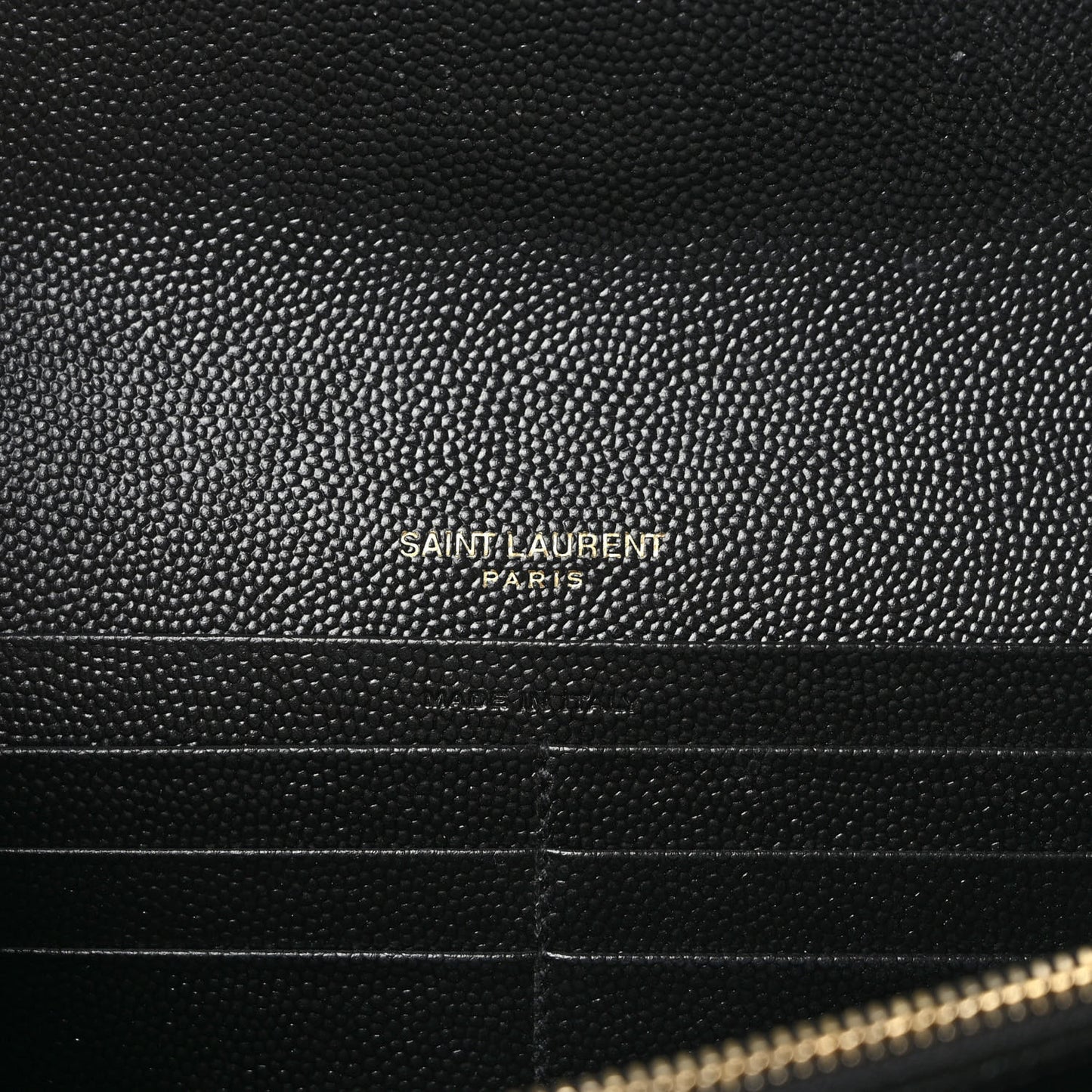 Grain De Poudre Matelasse Chevron Monogram Flap Wallet Black