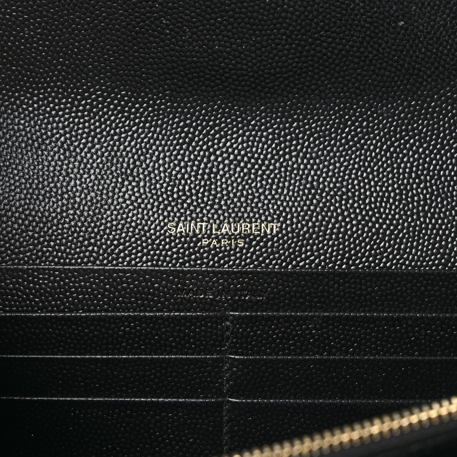 Saint Laurent Grain De Poudre Matelasse Chevron Monogram Flap Wallet Black 6 of 6