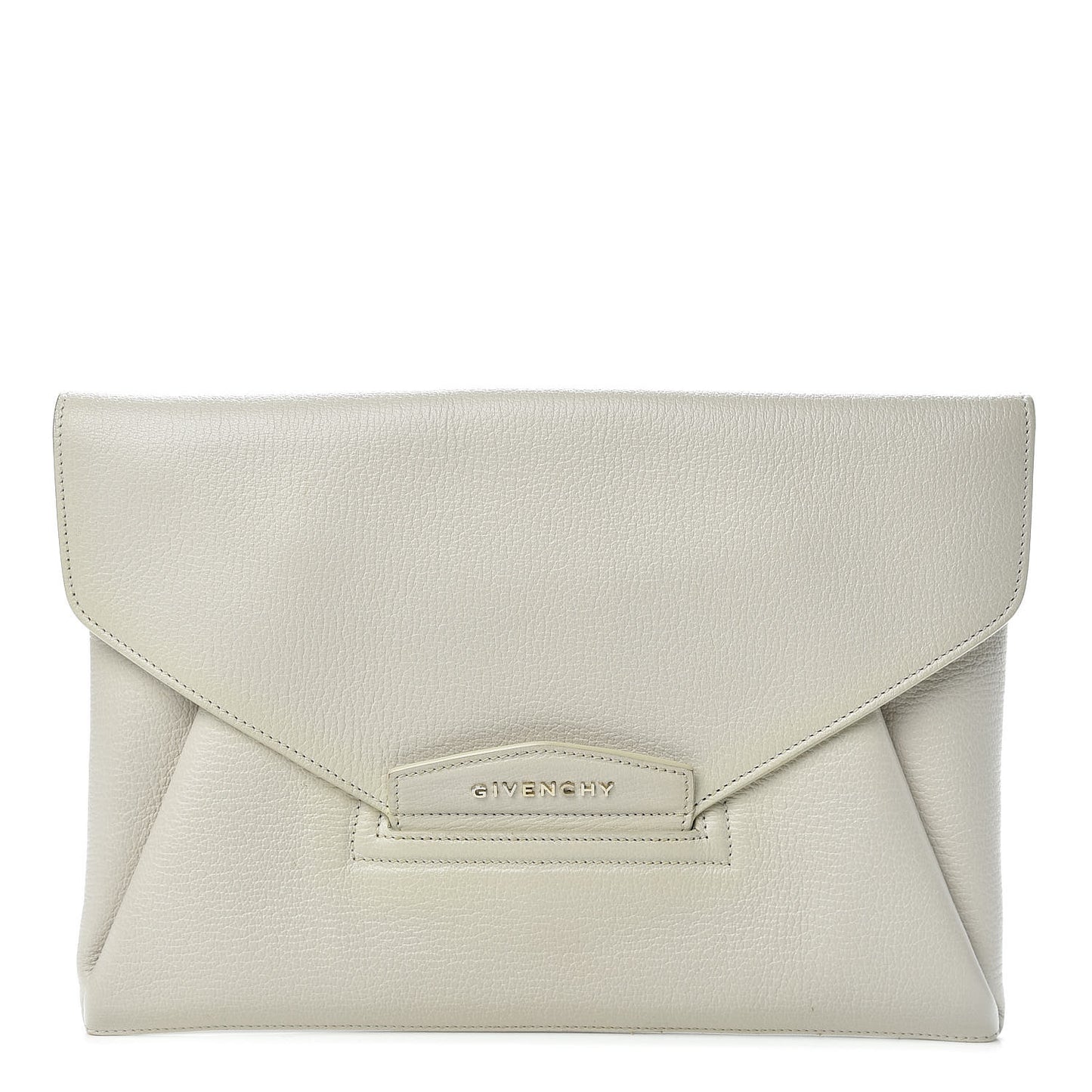 Sugar Goatskin Medium Antigona Envelope Clutch Ivory