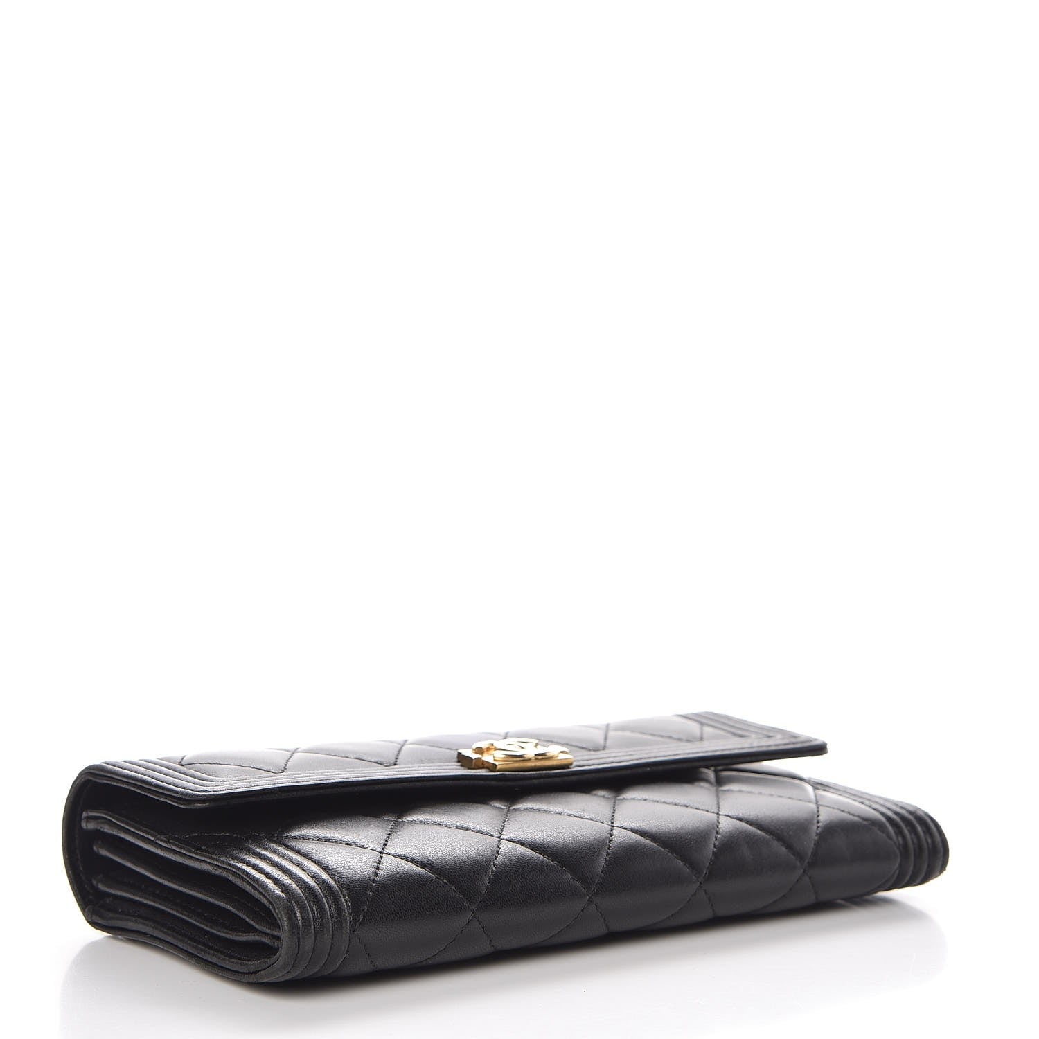 Chanel Lambskin Quilted Boy Flap Wallet Black 4 of 8