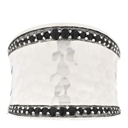 John Hardy Sterling Silver Black Sapphire Hammered Saddle Ring 54 7 1 of 4