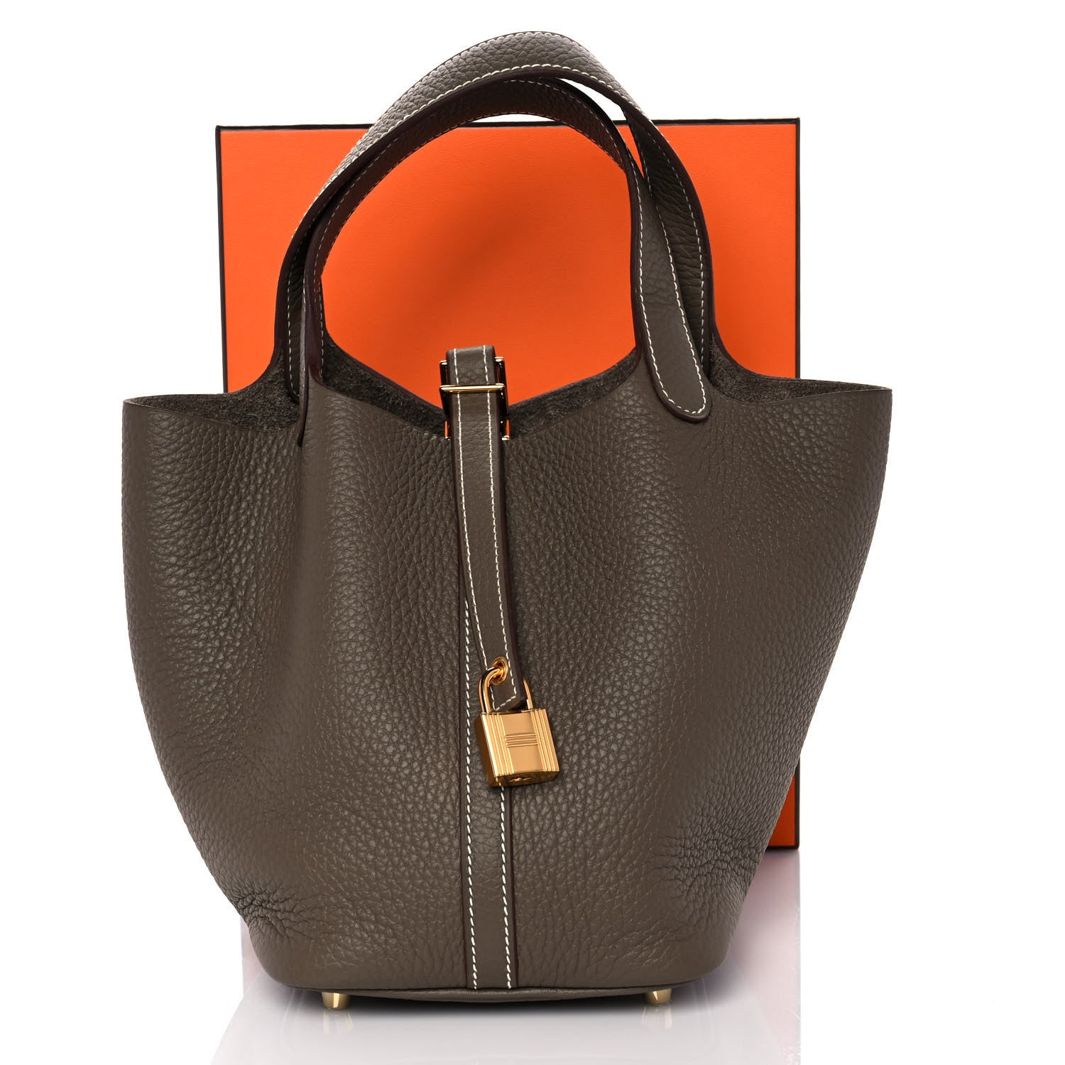 Hermes Taurillon Clemence Picotin Lock 18 PM Etoupe 9 of 9