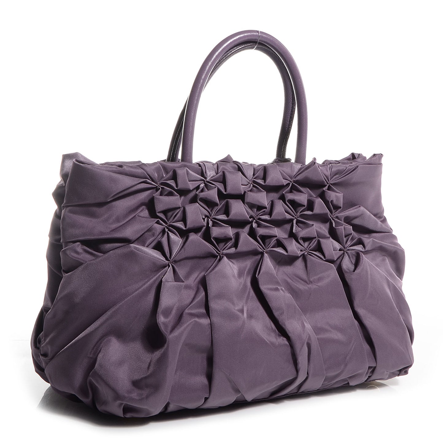 Tessuto Nylon Origami Pleated Handbag Purple