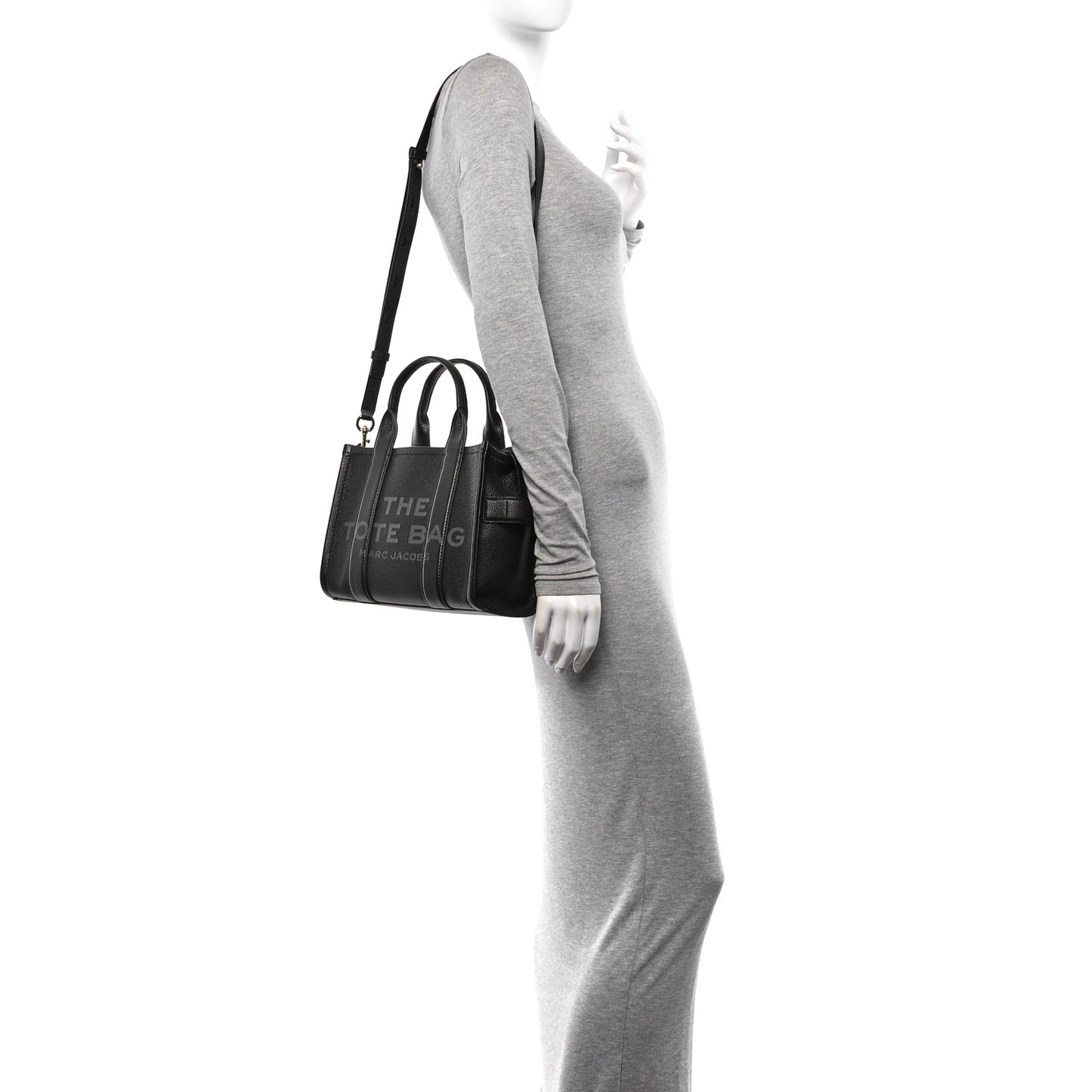 Grained Calfskin Small The Tote Bag Black