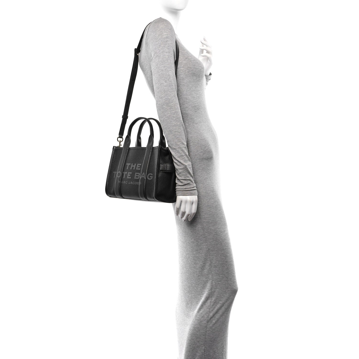 Marc Jacobs Grained Calfskin Small The Tote Bag Black 2 of 11