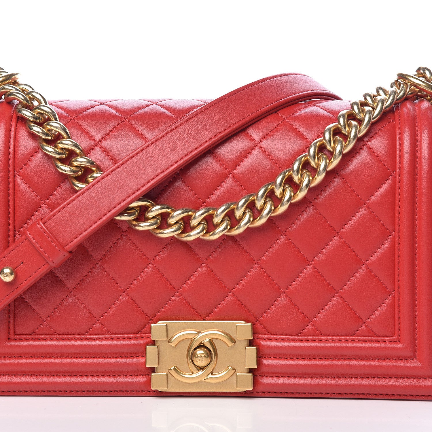 Chanel Lambskin Quilted Medium Boy Flap Red 8 of 13