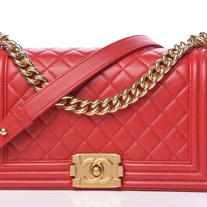 Chanel Lambskin Quilted Medium Boy Flap Red 8 of 13