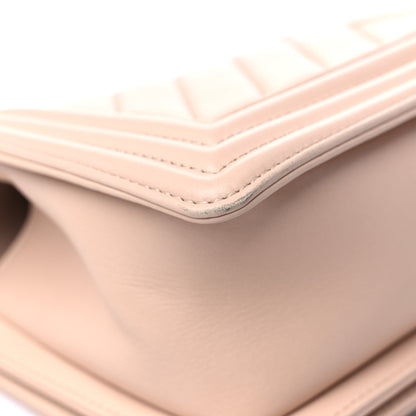 Chanel Lambskin Chevron Quilted Medium Boy Flap Beige 10 of 14