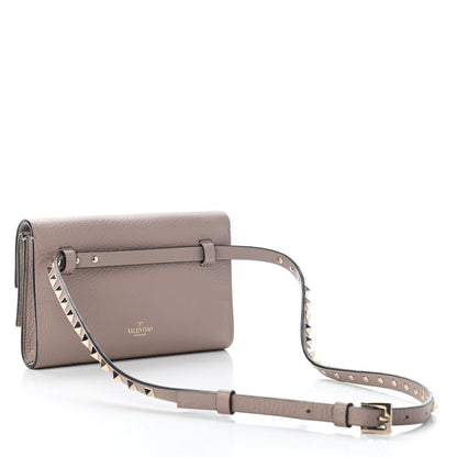 Valentino Garavani Grainy Calfskin Rockstud Double Flap Belt Bag Poudre 3 of 9