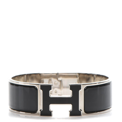 Hermes Enamel Wide Clic Clac H Bracelet GM Black 1 of 5