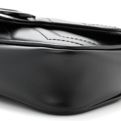 Gucci Calfskin Matelasse Super Mini GG Marmont Shoulder Bag Black 10 of 11