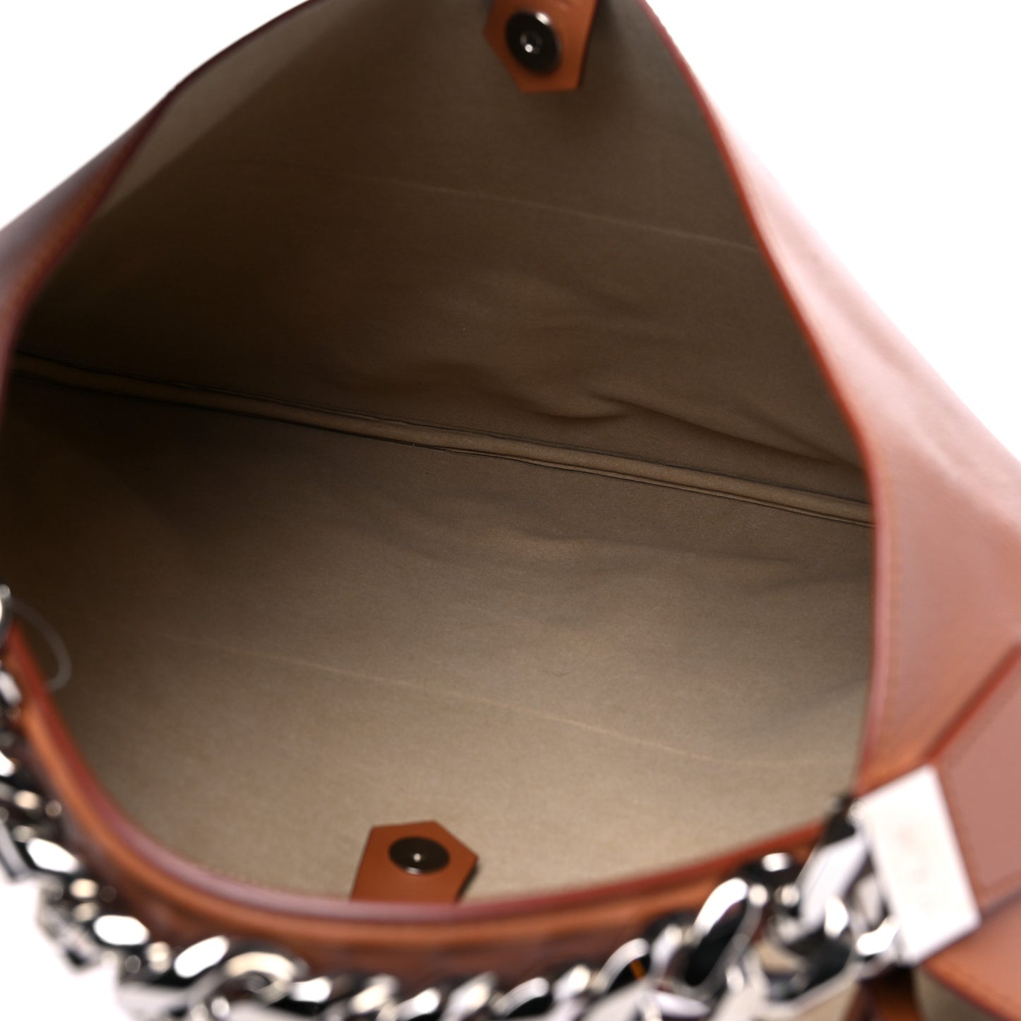 Calfskin Small Infinity Hobo Bag Brown