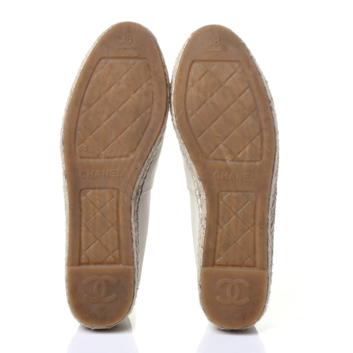 Chanel Calfskin CC Espadrilles 38 Ivory 7 of 13