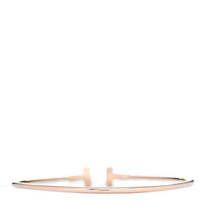 Tiffany 18K Rose Gold Narrow T Wire Bracelet 3 of 5