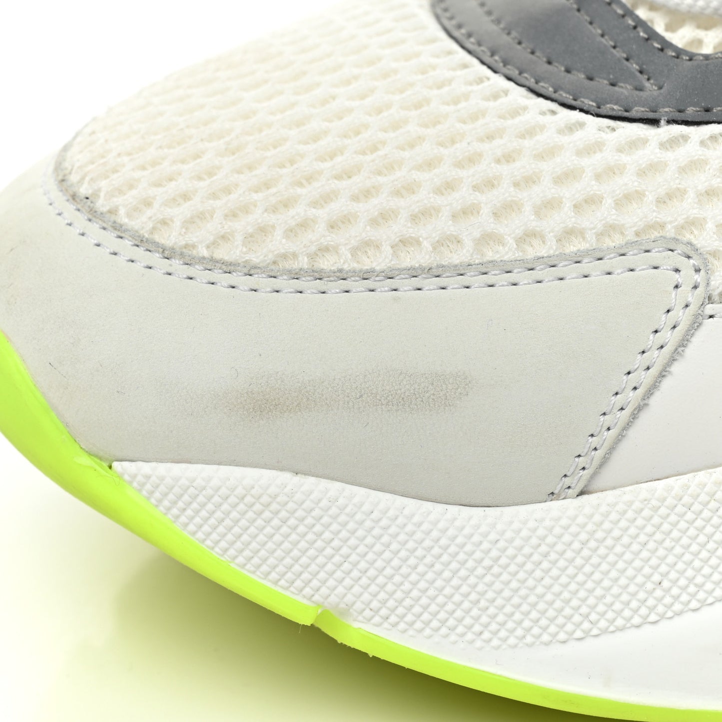 Technical Mesh Calfskin Mens B22 Sneakers 45 White Neon Yellow