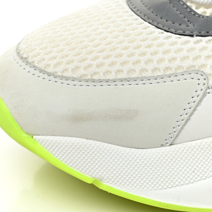 Christian Dior Technical Mesh Calfskin Mens B22 Sneakers 45 White Neon Yellow 10 of 13